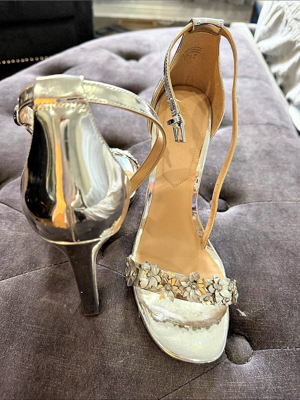ALDO Silver Embellished Heels